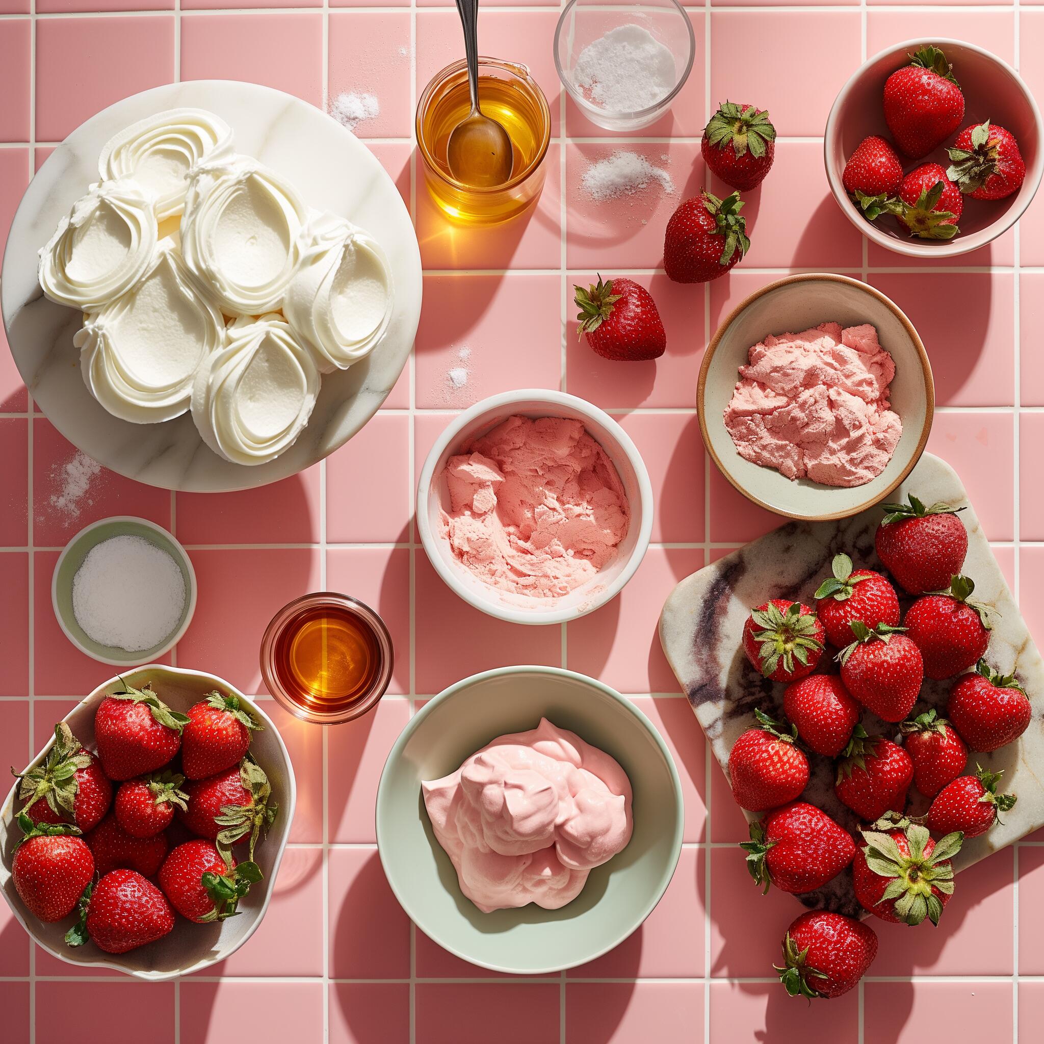 Homemade baking process showing mixing, baking, and decorating sweet treats