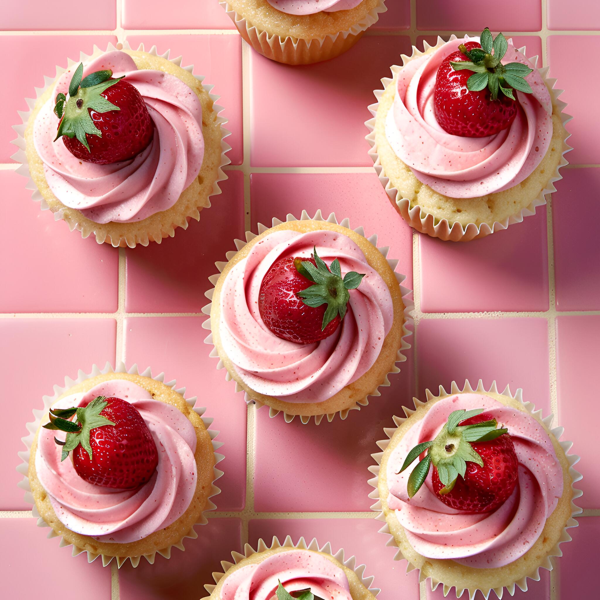 Freshly baked homemade cupcakes with creamy frosting